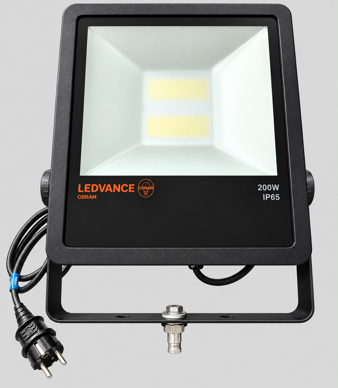 LED-Fluter LEDVANCE Osram 200W mit Bügelhalterung und Schuko-Anschlusskabel